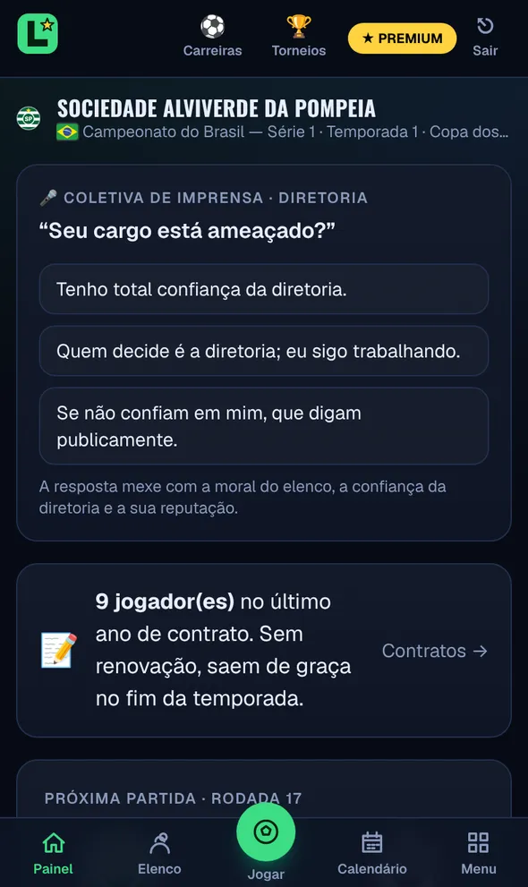 Coletiva de imprensa no celular